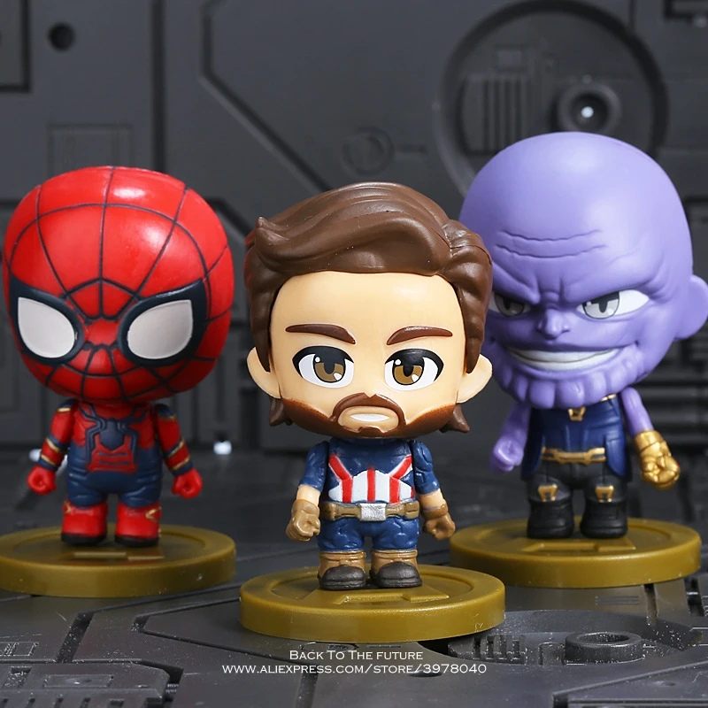 spesifikasi Disney Marvel Avengers Iron Man Hulk Thanos Dokter Aneh 6 gaya Q Versi Action Figure Anime Mainan model Koleksi Figurine