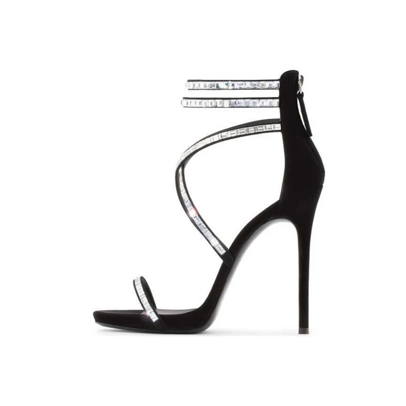 

Cross-tied High Heel Sandals Woman Waterproof Platform Wild Sexy Crystal Open Toe Rome Shoes Fashion Summer Party Dress Shoes