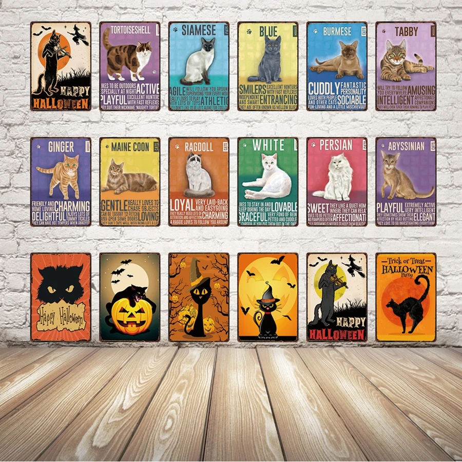 

New Cat Metal Sign Tin Poster Home Decor Bar Wall Art Painting 20*30 CM welcome sign in home decor shabby chic usa