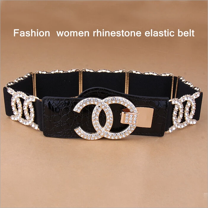 New 2015 Latest Fashion Wild Women Rhinestone Elastic Rhinestone Belt