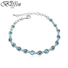 Браслет-цепь в форме сердца с австрийскими элементами, свадебные аксессуары для невесты, Pulseiras