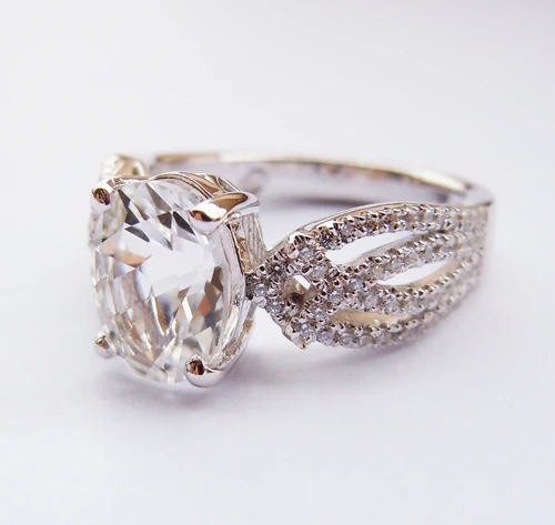 

Wellmade Solid 925Sterling Silver Wedding Engagement Ring