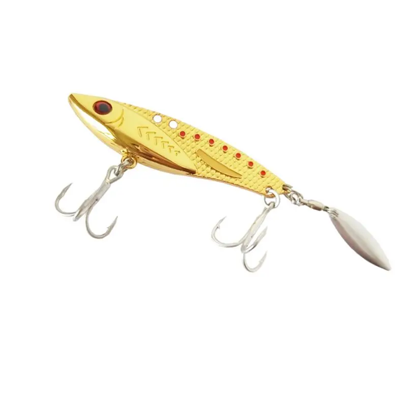 1ps 6cm18g Fishing Lures Metal VIB Hard Spinner Blade Baits Treble