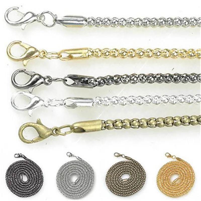 

5Pcs Silver Gold Color Box Chains Necklace Lot Metal Iron Lobster Clasps Link Chains Bulk For DIY Jewelry Making Accessories