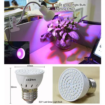 

ZMJUJA Hot sell flexible led grow light lighting with Clip plants Lamps for flower hydroponics system indoor E27 led grow lights