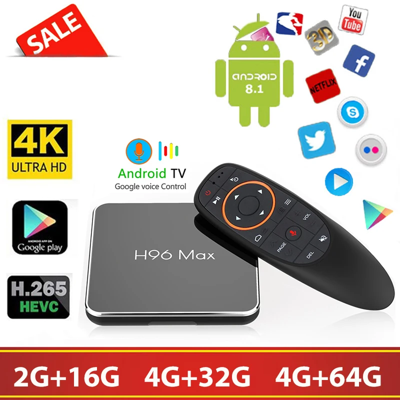 H96max X2 голос Управление Android 8,1 ТВ Box Amlogic S905X2 4 Гб+ 32G/64 GB 2,4G+ 5G Wi-Fi 4 K смарт-телевидение IPTV подписка m3u ТВ коробка ТВ