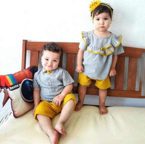 Бренд Sister Brother одинаковая детская блузка сестры для маленьких мальчиков и