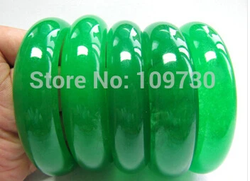 

hot sell90929 5PCS PERFECT CHINESE BRIGHT GREEN JADE (JADEITE) BANGLE /BRACELET