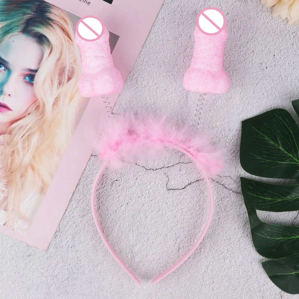 Novelty Bride Penis Shaped Crown Tiara Headband Hair Hairband Bezel for Girls Night Out Bachelorette Hen Party Accessorie