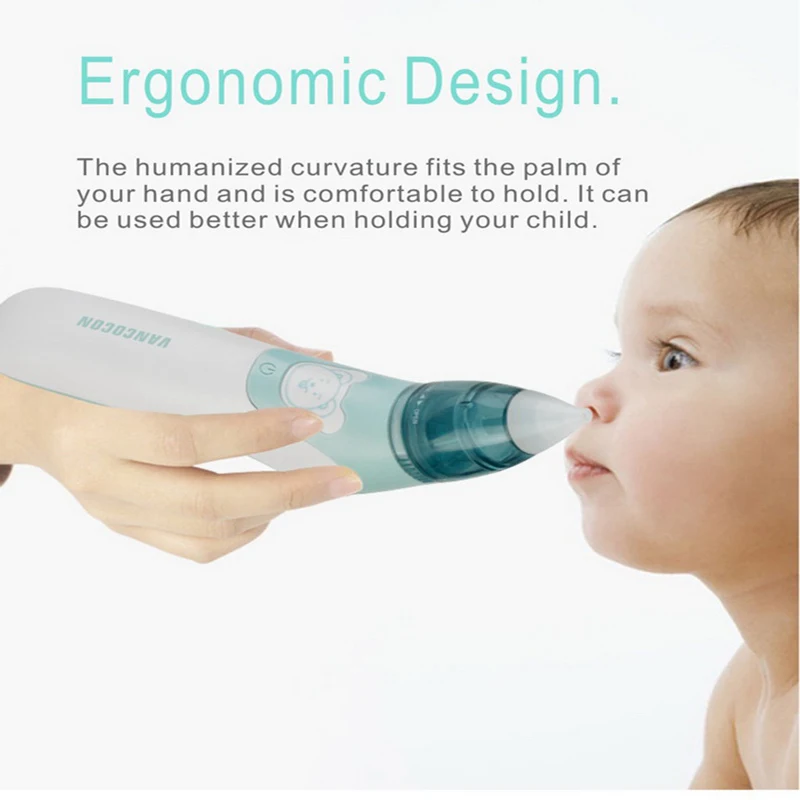 

Baby Nasal Ear Aspirator Safe Electric Battery Operated Nose Ear Cleaner Anti Backwash with Storage Box