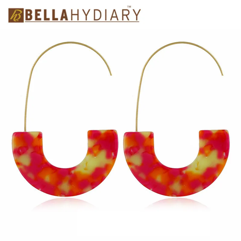 Bohemian Female Leopard Print Acrylic Earrings CC Hook Big Long Drop Earrings For Women Jewelry Pendientes Mujer Moda 2019 (3)