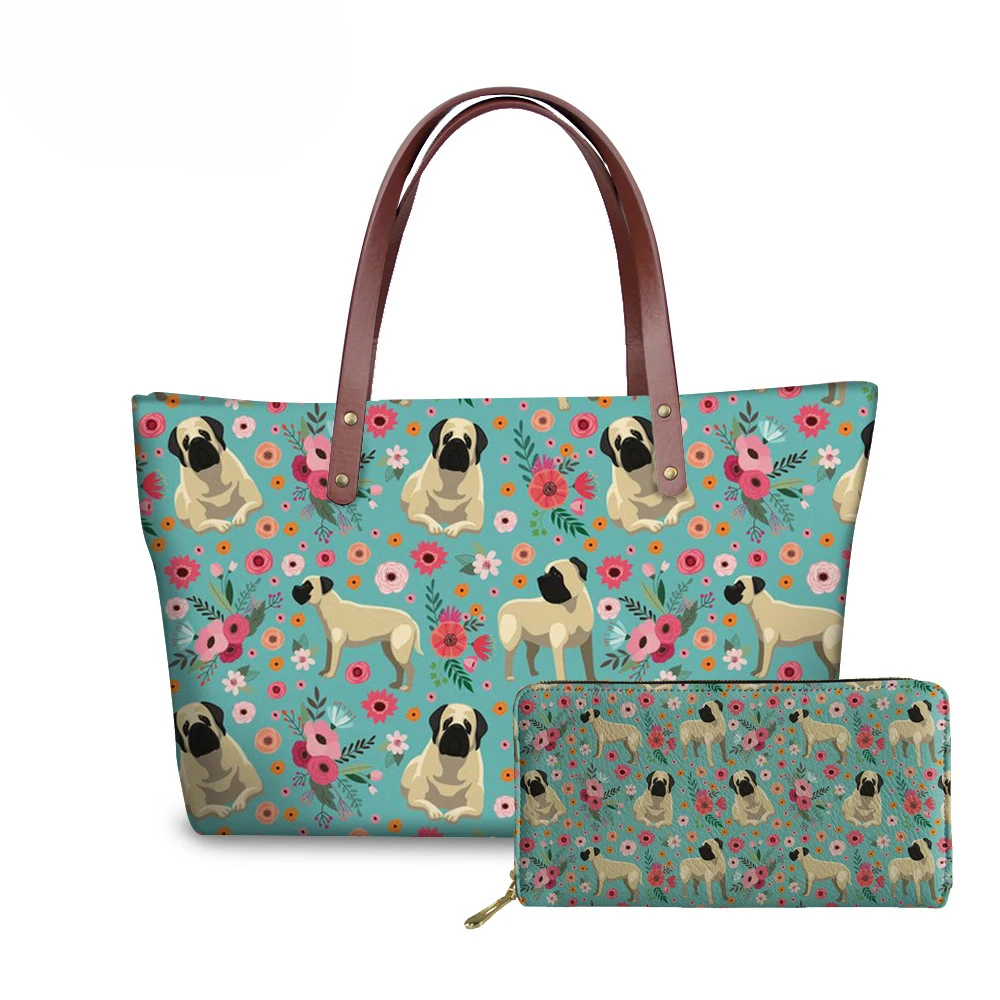 

NOISYDESIGNS Shoulder Bags for Women Mastiff Priniting Handbag&Wallets Ladies Luxury Design Top-Handle Bag for Females Tote Bags