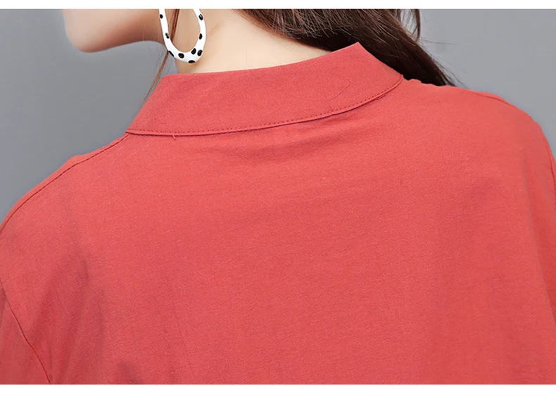 Women Fashion Blouse 2019 New Autumn Cotton Linen Lace Chinese Style Cardigan Full Long Sleeve Female Woman Blouse Vestidos Tops (1)