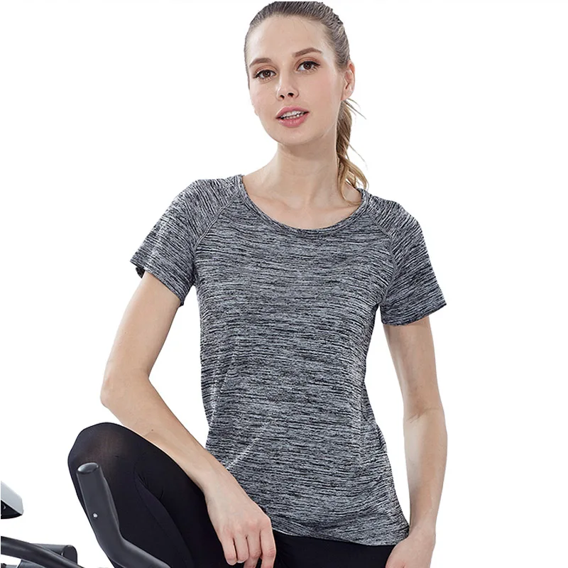 Быстросохнущая Женская футболка для спорта на открытом воздухе, дышащая футболка с коротким рукавом, Высококачественная Женская футболка для занятий йогой