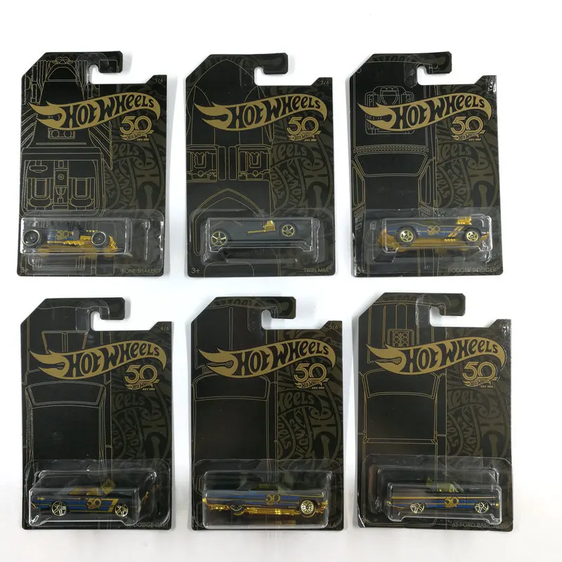hot wheels 50 years black and gold