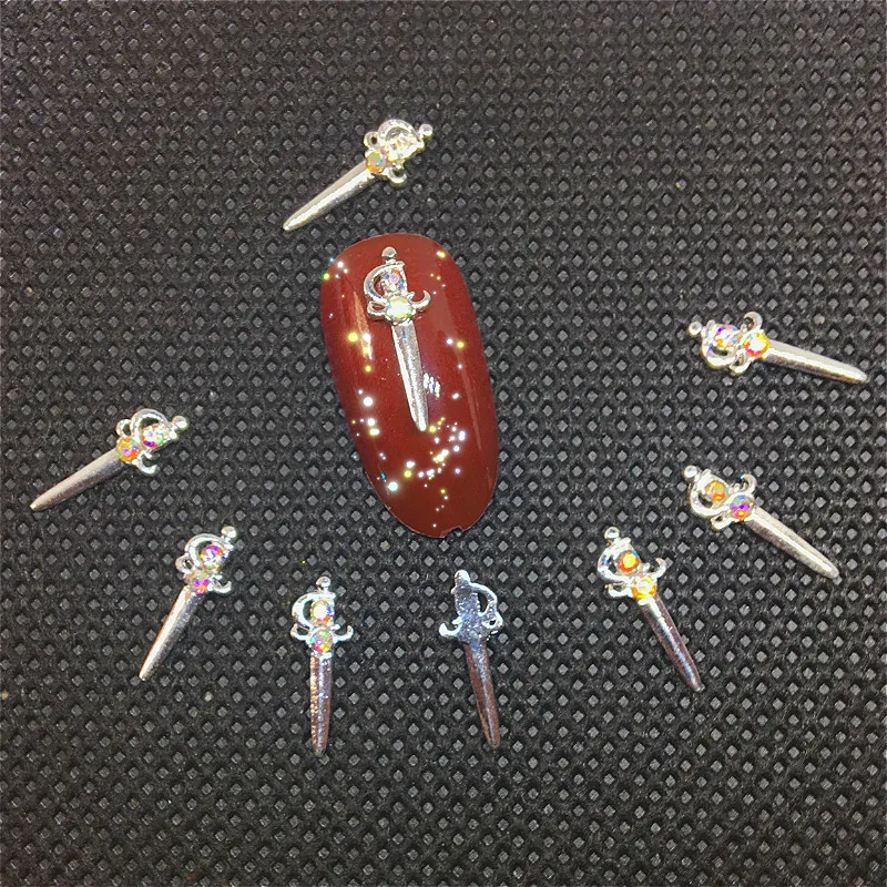 

Fleuret Nail Art Decoration 3d Swords Charms Metal Decor Japan ab Crystal Supplies Cute Stud Accesorios Para Unas Glitter Design