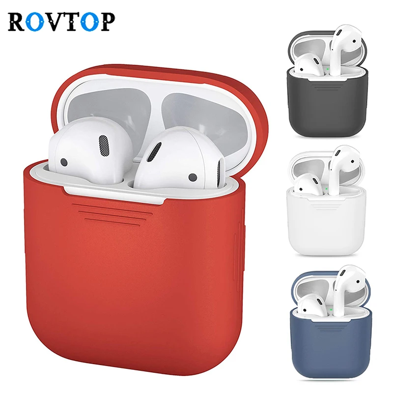 Мягкий силиконовый чехол Rovtop для Apple Airpods карамельного цвета наушников s