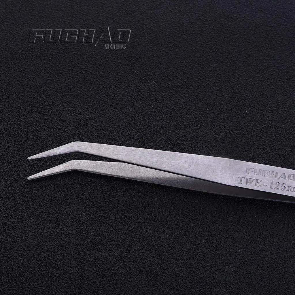 Пинцет FUCHAO с изгибом длина 125 мм искусственный инструмент для работы кожей