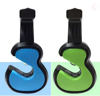 

4PC/LOT New Design Violin Car Headrest Rotary Hook Mosaic Pink Red Green Car Hanger Hooks Car Accessories KX 029