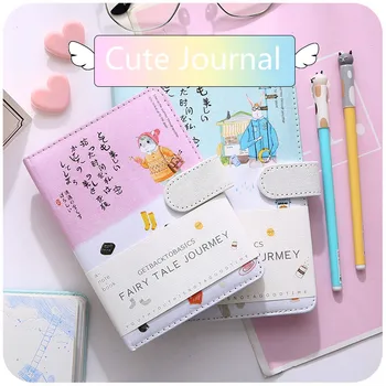 

A5/6 Korean Cartoon Animal School Notebook Journal Stationery for Girls Gift Cute Diary Notepad Blank Sketch Book