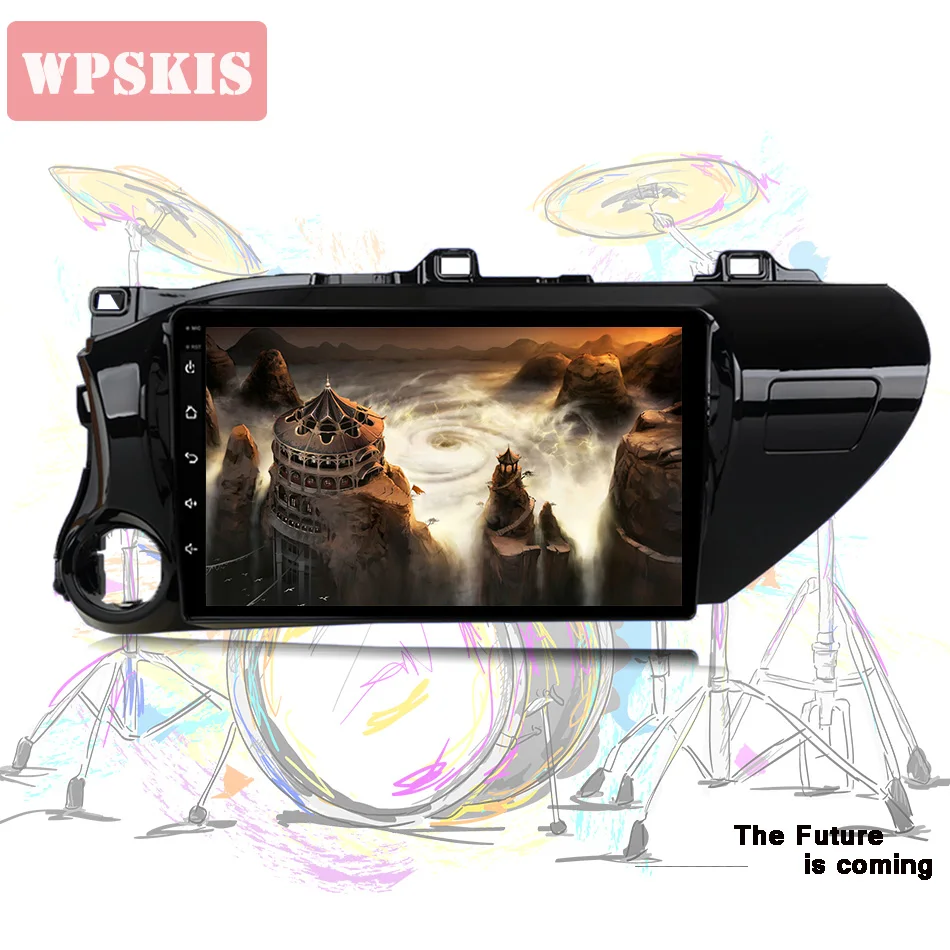 Flash Deal Android 9.0 Car DVD Player Autoradio for Toyota Hilux 2016 2017 2018 GPS Navigation Stereo Radio Vedio Bluetooth IPS Head Unit 2