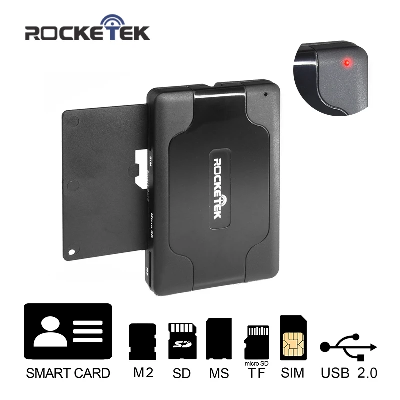 Rocketek USB 2 0 multi смарт карт SD/TF MS M2 памяти micro SD ID банковские карты sim cloner разъем