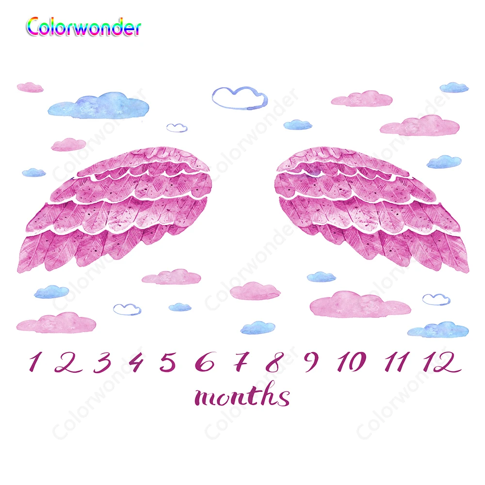 Фон для фотосъемки детей Colorwonder 7x5 фон одеяло фиолетовые крылья ангела
