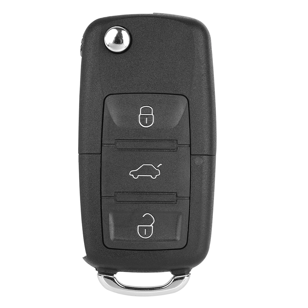 

CARGOOL Uncut Car Remote Key Fob Folding Remote Control Key Shell Protective Vehicle Key Case for Volkswagen 3 Buttons Black
