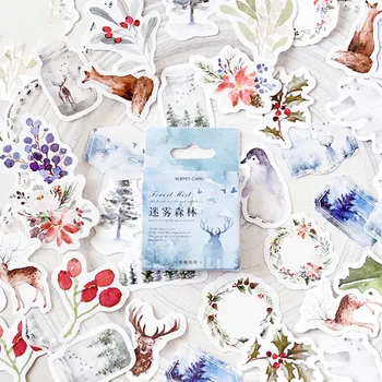 

46pcs/box Foggy forest Decorative Stickers Cartoon Animals Adhesive Stickers Decoration Scrapbooking Diary DIY Albums Stationery