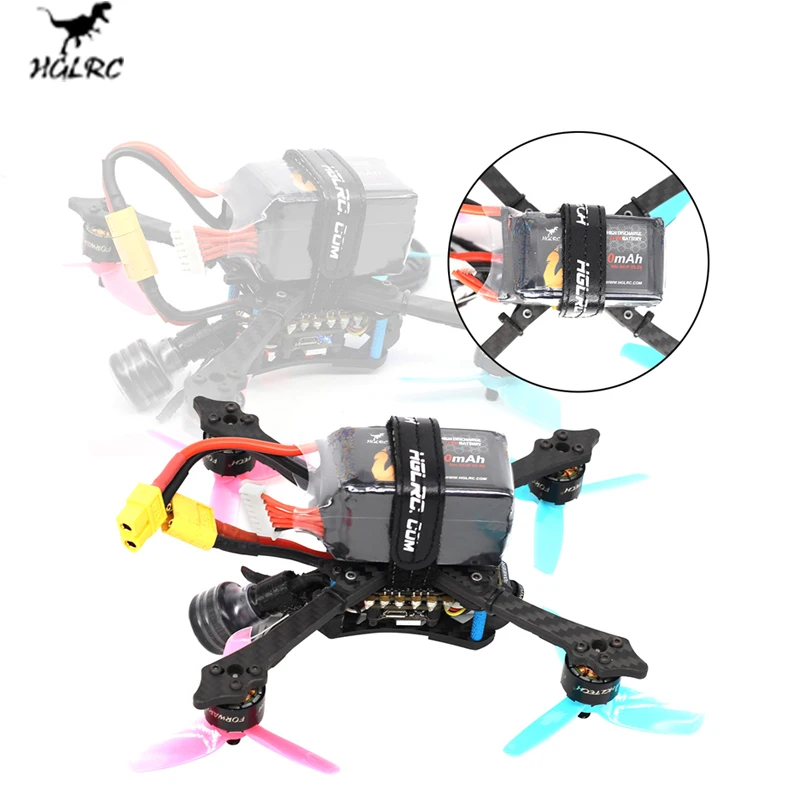 

Original HGLRC 6S 22.2V 550mAh 80C LiPo Battery XT60 & 2PCS 75X32X50mm Battery Strap for RC Models Spare Part DIY Accs