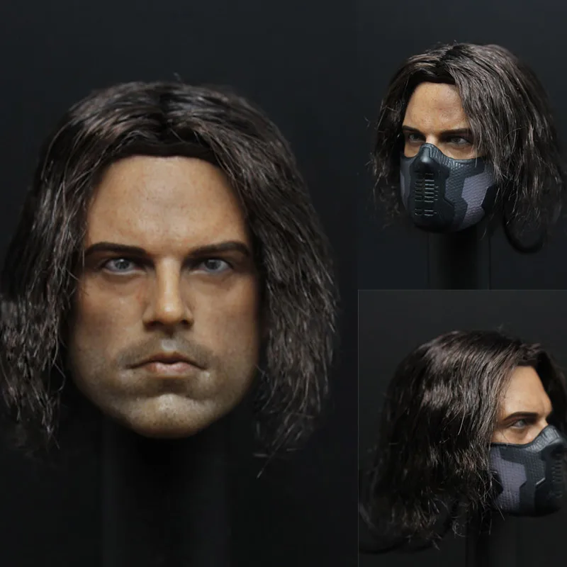 

[Estartek] 1/6 Captain American 2 Winter Soldier Head Sculpt with Removable Mask for 12" Collectible Action Figure DIY