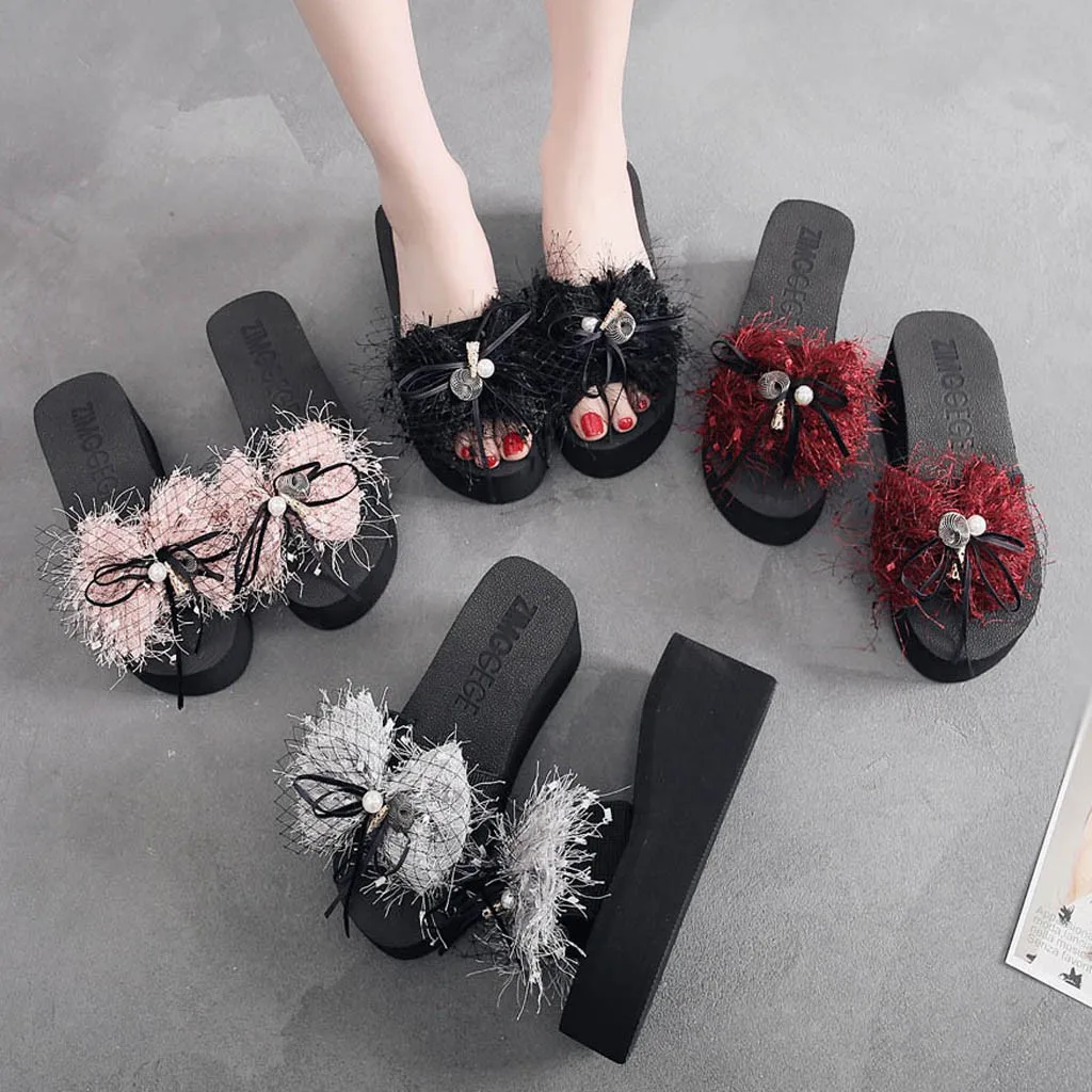 

2019 Slipper Ladies Slim Women Beach Flip Flops Flipflops Sandals Shoes Bath Slippers Round Sandals Multi Size 36-40 Drop #0319