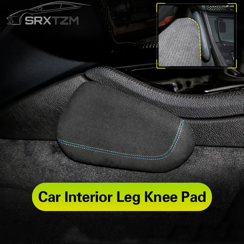 SRXTZM Interior Leather Leg Cushion Knee Pad Thigh Support Car Styling