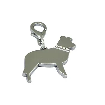 

36.5*34.5*2.5 wholesale Zinc alloy material Dog Charm, 500pcs/lot Rhinestone pet pendant,free shipping