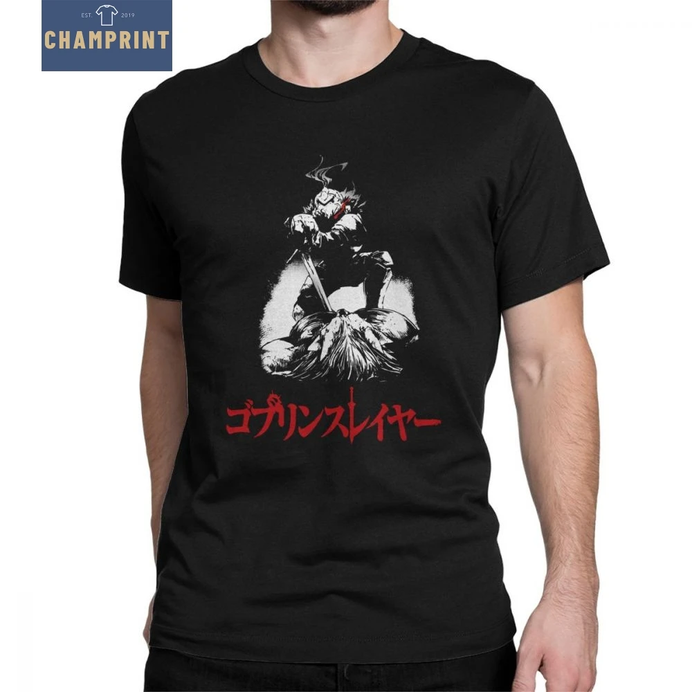 

Men T Shirt Goblin Slayer Funny Short Sleeve Anime Priestess Tees Round Neck Clothes Cotton Summer T-Shirt