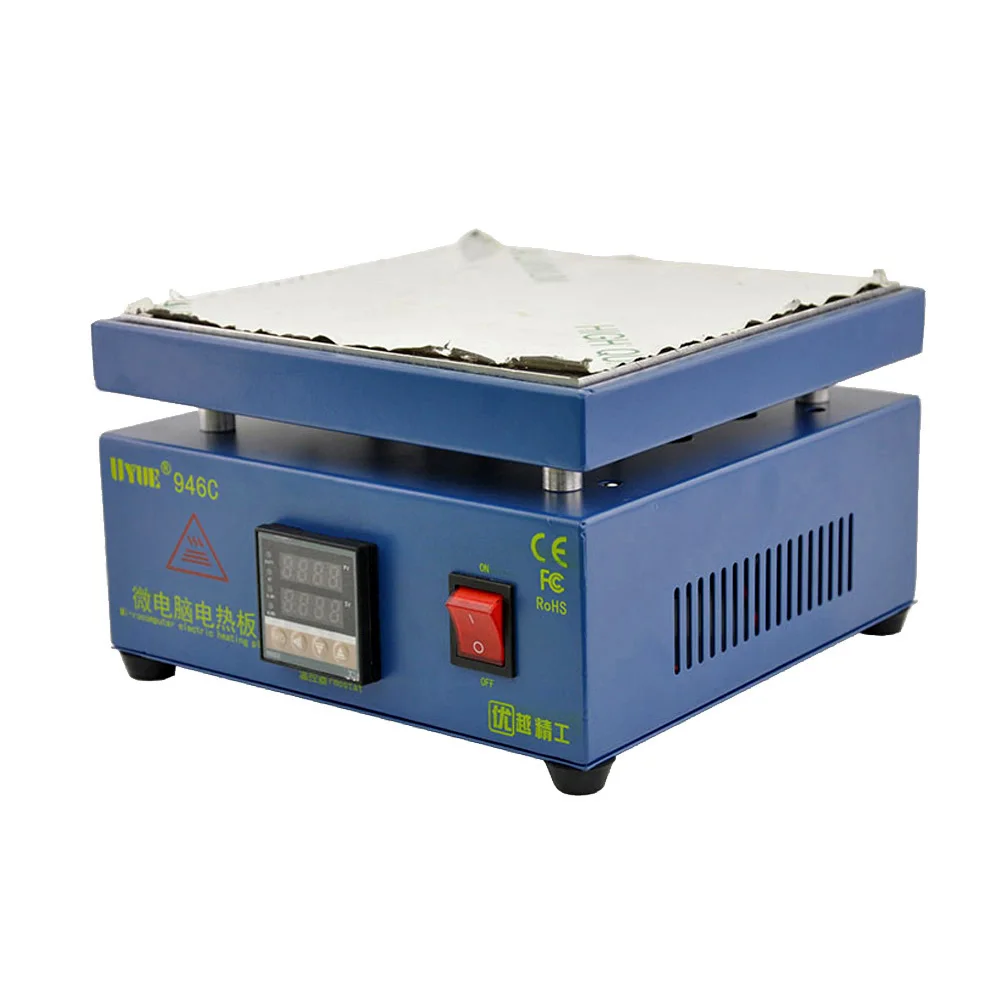 Дешево 946C электронная нагревательная пластина Подогрев статического нагрева Светодиодная лампа паяльная станция Отопление работа для телефона Ж...