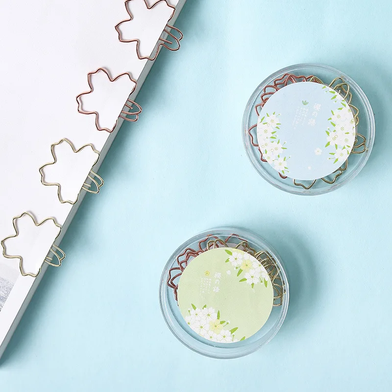 

8pcs/box Sakura Metal Bookmark Clip Office And School Supplies Books Accessories