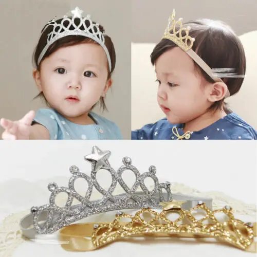 

Lovely Kids Baby Girl Toddler Princess Crown Hair Band Headwear Headband Accessories Cute Girl Gold Silver Hairbands Head Wear