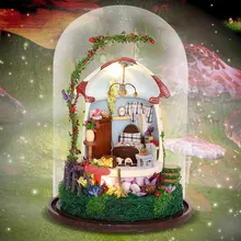 Элегантный DIY Кукольный дом с мебели декоративные элементы ландшафта орнамент модель сборки ручной работы гриб цвета подарок GN04# D