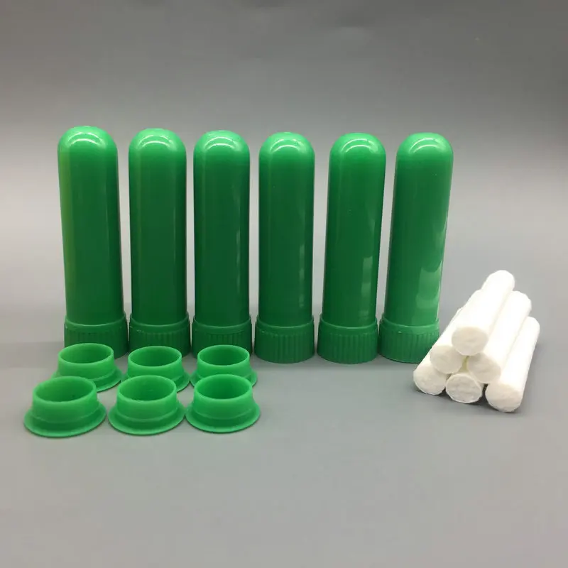 Новые высококачественные 10+ 2 комплекта Красочные Ароматические контейнеры для носовых ингаляторов, эфирные масла Ароматерапия ингаляторы с ватные тампоны - Цвет: green