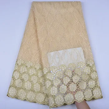 

African French Net Lace Fabric With Beads Embroidery African Tulle Lace Fabric For Party Dress A1282