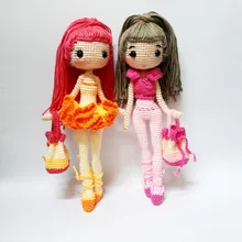 Вязаные игрушки амигуруми погремушка Модная Кукла Девушка номер модели SQ0020