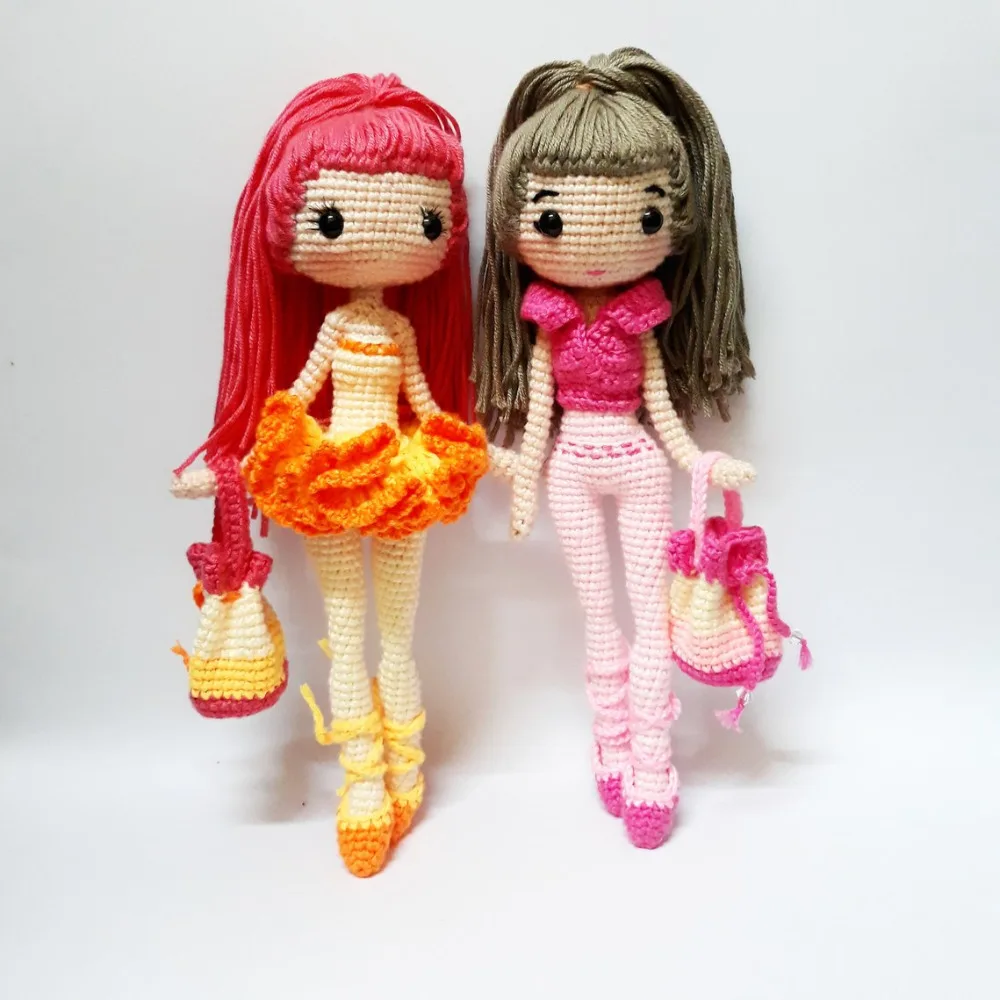 Crochê Brinquedos Amigurumi Chocalho Moda Boneca Menina Número Modelo Sq0020