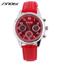 SINOBI D’affaires En Cuir Bande Montre femme Élégante Robe Top Qualité Horloge Femmes Loisirs De Plein Air Résistant Aux Chocs Montre Femme
