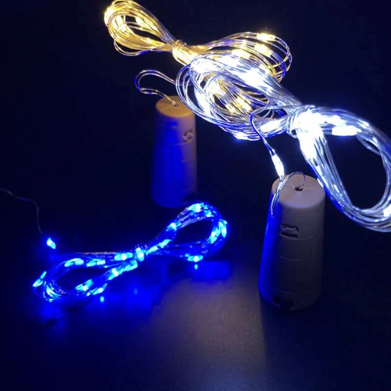 

10 20LEDs Cork Shaped LED String Light Copper Wire String Holiday Outdoor Fairy Lights For Christmas Party Wedding Decoration