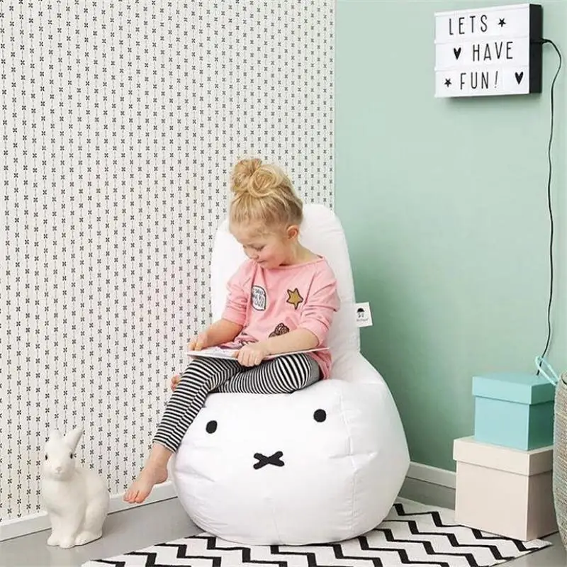 С рисунком кролика Детское Кресло-мешок с наполнителем дома ленивый кресло мешок дети пуф диван татами кровать детская комната отдыха