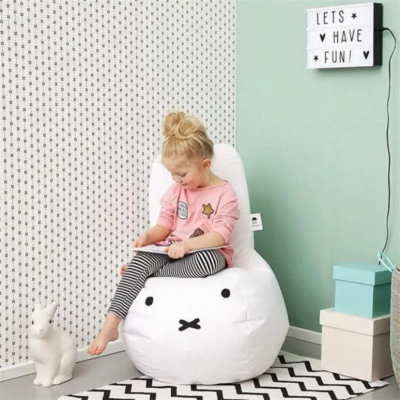 

Cartoon Rabbit Kids Bean Bag With Filler Home Lazy Bean Bag Chair Children Pouf Tatami Sofa Bed Kids Room Leisure Beanbag Couch
