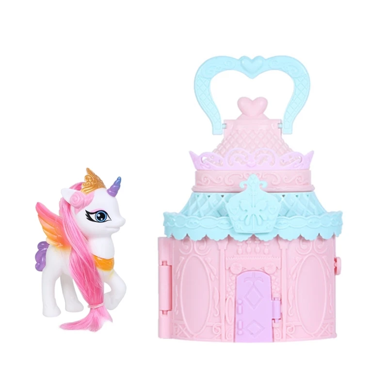 

Lanyitoys Original Rainbow my little ponies lol dolls toys with DIY castle anime toys action figure for girls Surprise gift