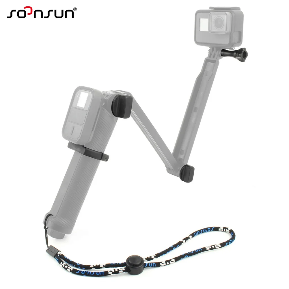 

SOONSUN WiFi Remote Control Adapter Mount + Replacement Screws Bolts + Wrist Strap for GoPro 3-Way Tripod Monopod Accessories