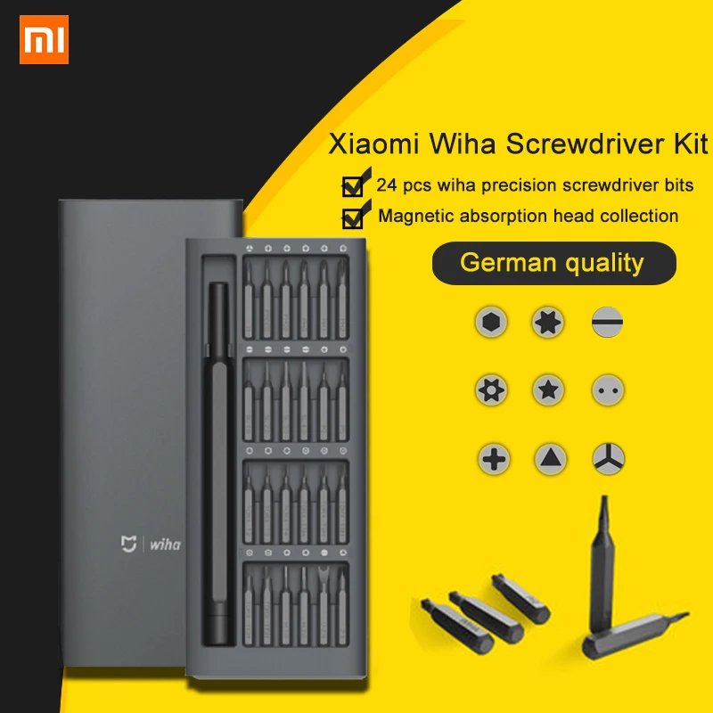 Goedkoop Xiao mi mi jia wiha dagelijks Gebruik Screwdrive Kit 24 Precisie magnetische Bits Schroevendraaier Set Al Doos XIAO Mi smart Home xio mi gereedschap # B3